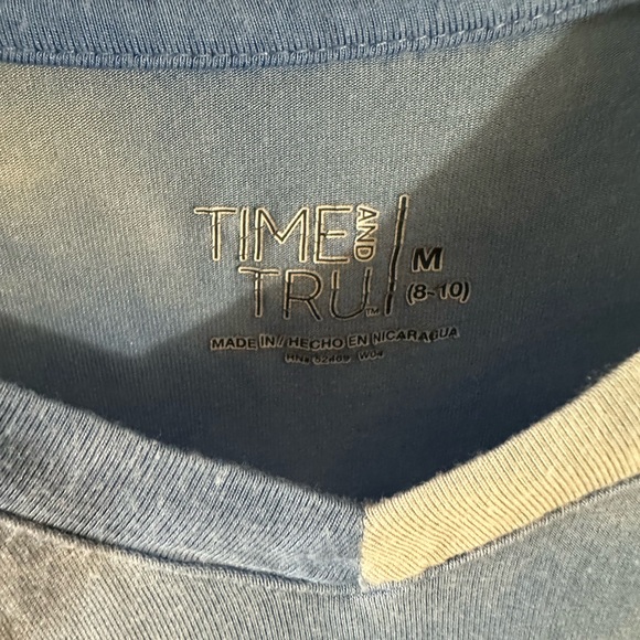 Time and Tru Sky Blue Women's Short Sleeve Tee - Picture 2 of 2